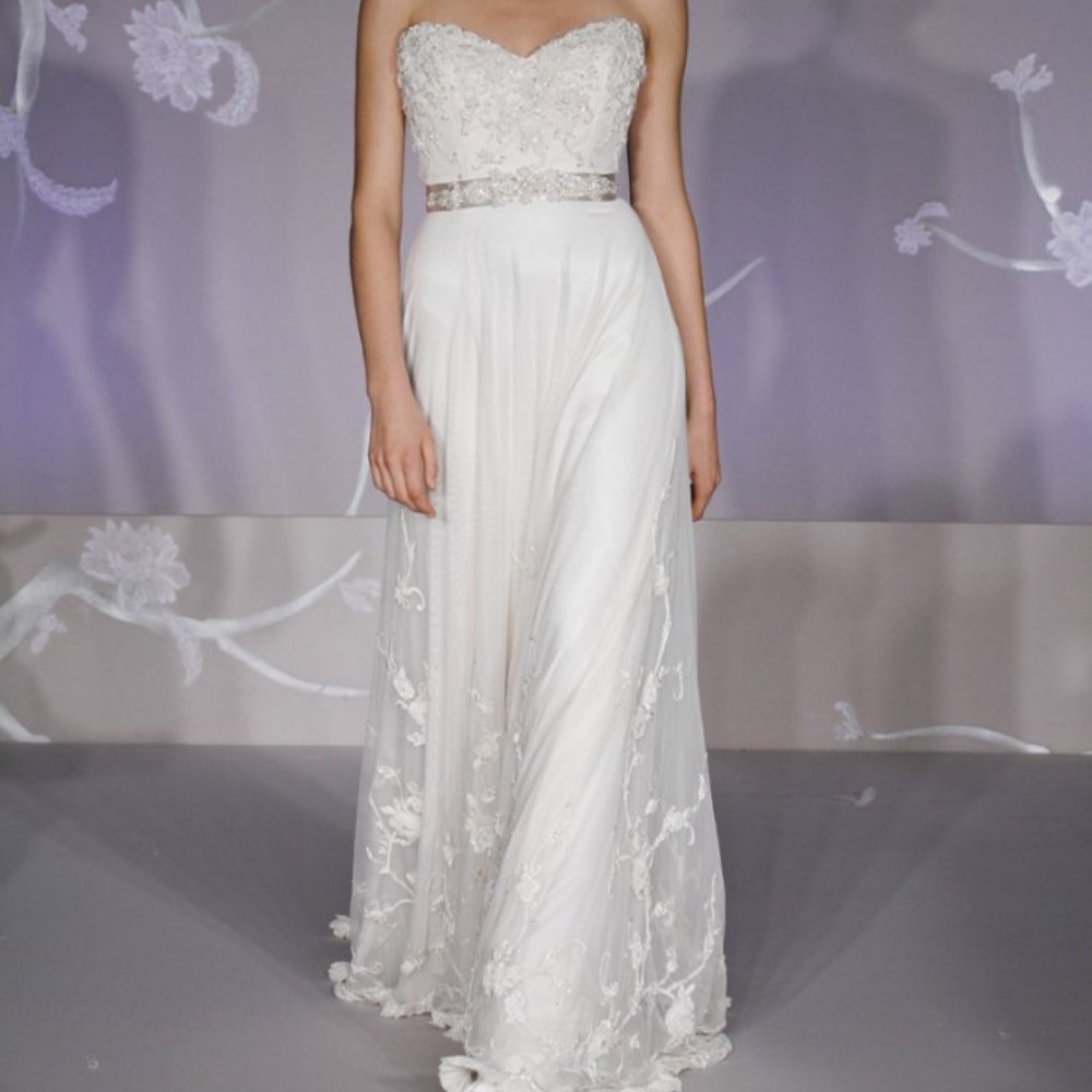 LAZARO bridal beaded embroidered bridal gown, 3106